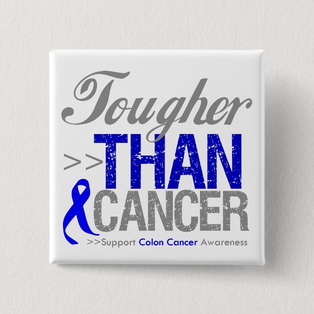 Chapa Cuadrada Más fuerte que el cáncer - Cáncer de Colón (Anverso)