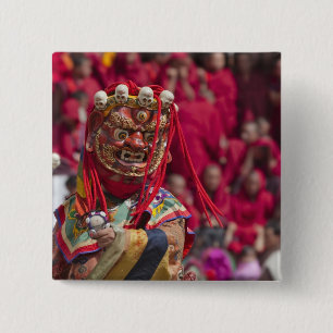 Chapa Cuadrada Máscara bailando en el Festival Tshechu 3