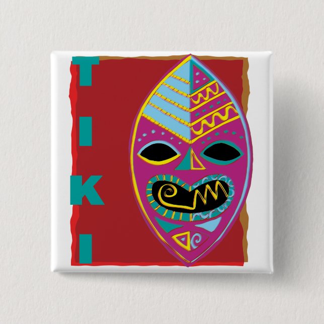 CHAPA CUADRADA MÁSCARA DE TIKI (Anverso)