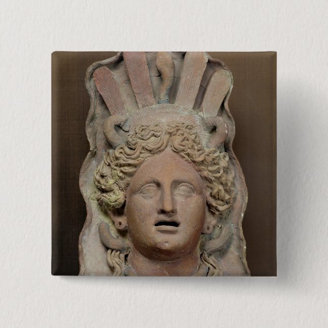 Chapa Cuadrada Máscara púnica que representa el Demeter (Anverso)