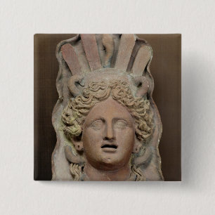 Chapa Cuadrada Máscara púnica que representa el Demeter