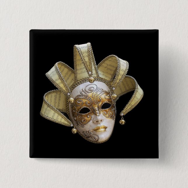 Chapa Cuadrada Máscaras venecianas (Anverso)