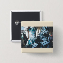 Chapa Cuadrada Mascarillas de carnaval en Venecia, Italia