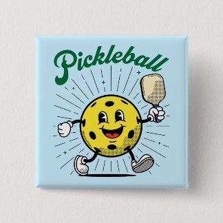 Chapa Cuadrada MASCOT DE PICKLEBALL por PickleballPlayerz