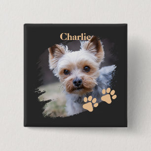 Chapa Cuadrada Mascota de perro lindo con nombre personalizado