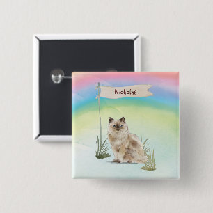 Chapa Cuadrada Mascota gato Ragdoll nombre personalizado