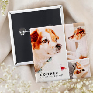 Chapa Cuadrada Mascota Memorial Collage de fotos Geométrico Simpl