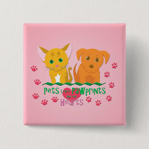 Chapa Cuadrada Mascotas dejan huellas en nuestros corazones