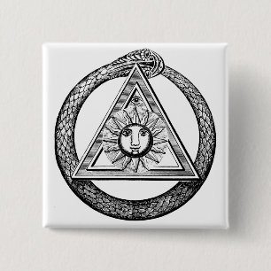 Chapa Cuadrada Masonería de todos los ojos mirando símbolo masóni