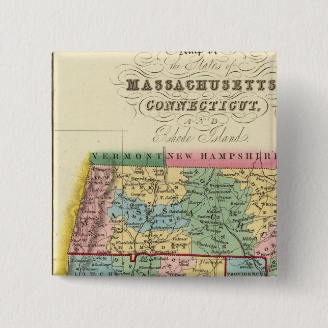Chapa Cuadrada Massachusetts, Connecticut, Rhode Island (Anverso)
