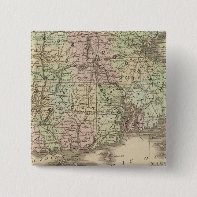 Chapa Cuadrada Massachusetts, Rhode Island y Connecticut (Anverso)