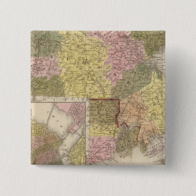 Chapa Cuadrada Massachusetts Y Rhode Island (Anverso)