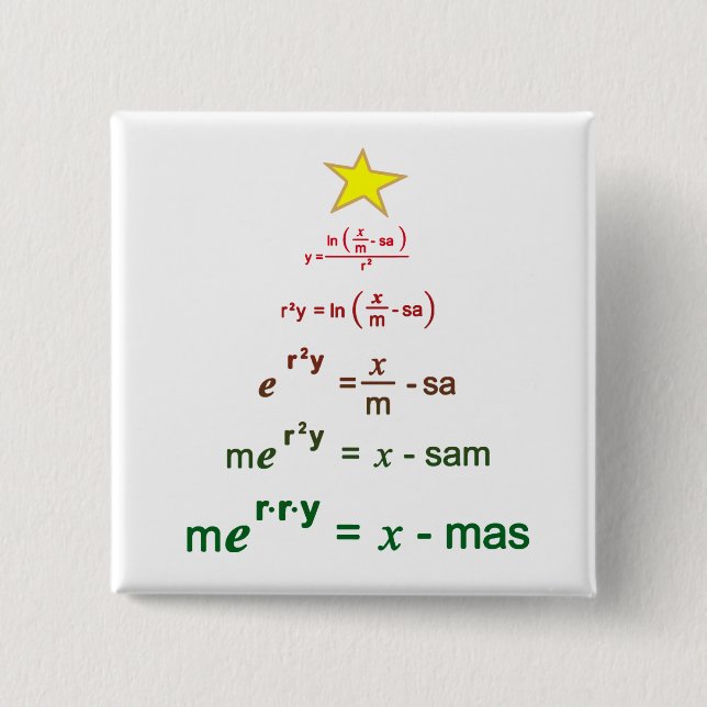 Chapa Cuadrada Matemáticas de navidades (Anverso)