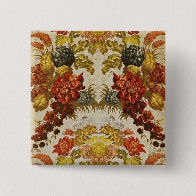 Chapa Cuadrada Materia textil con un estampado de flores de (Anverso)