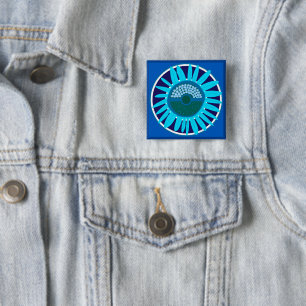 Chapa Cuadrada Mazipoodles Sunflower Sunshine: Azul 1