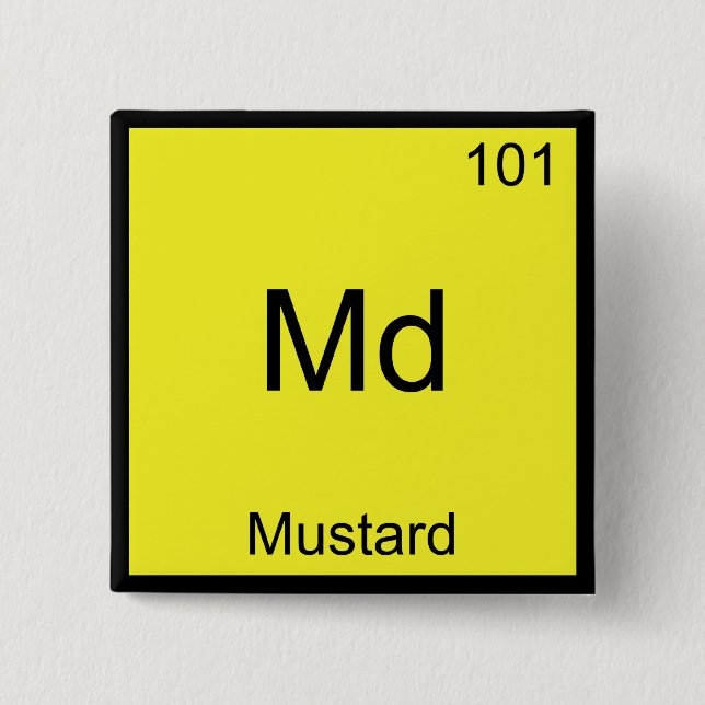 Chapa Cuadrada Md - Camisa de Mostaza Símbolo Elemento Química Di (Anverso)