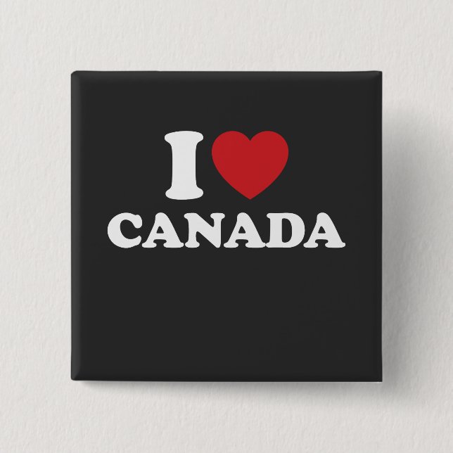 Chapa Cuadrada Me encanta Canadá (Anverso)