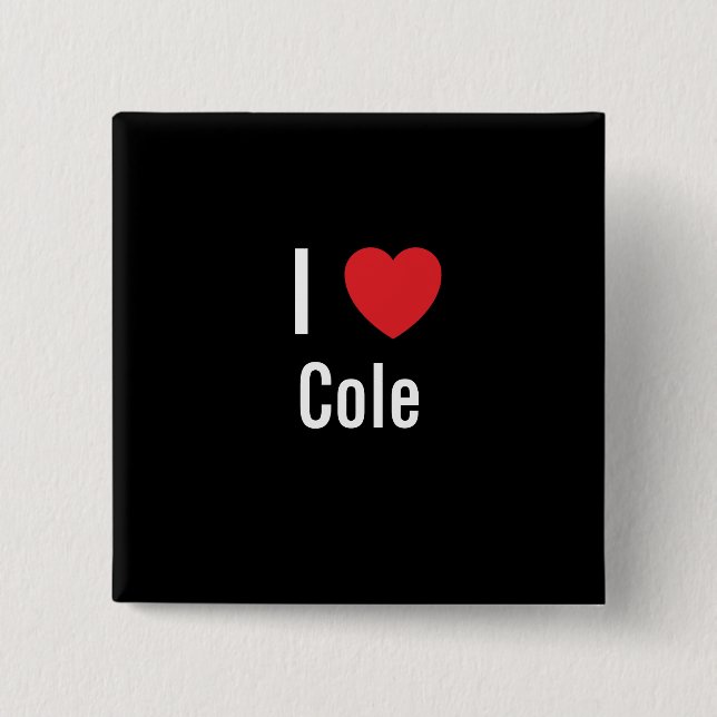 Chapa Cuadrada Me encanta Cole (Anverso)