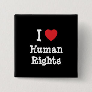 Chapa Cuadrada Me encanta el corazón personalizado de Derechos H