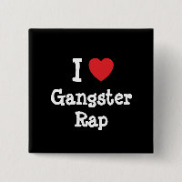 Me encanta Gangster Rap corazón personalizado pers