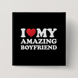 Chapa Cuadrada Me Encanta Mi Amigo Amable, Corazón Mi Bf Caliente