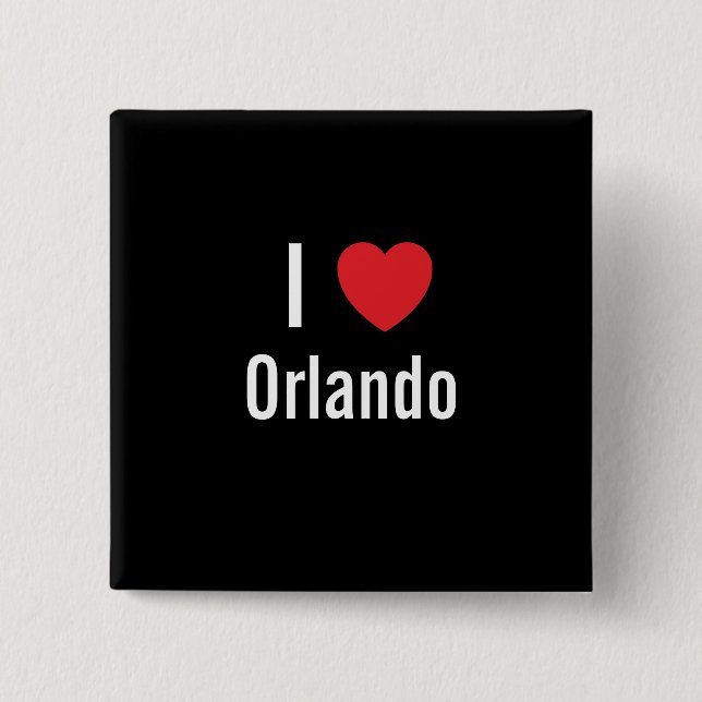 Chapa Cuadrada Me encanta Orlando (Anverso)