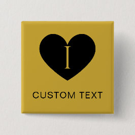 Chapa Cuadrada Me encanta TEXTO PERSONALIZADO Clásico Metálico Do