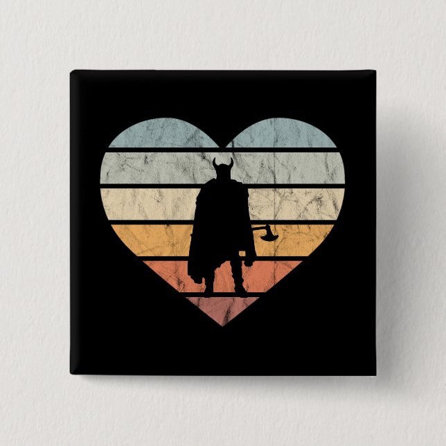 Chapa Cuadrada Me Encanta Viking Warrier With Ax (Anverso)