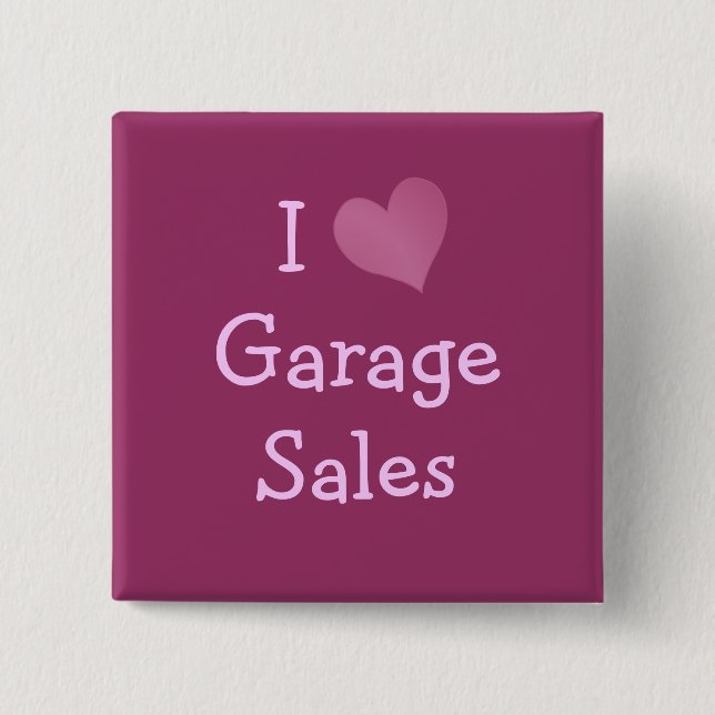 Chapa Cuadrada Me encantan las ventas de Garage (Anverso)