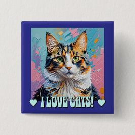 Chapa Cuadrada ¡Me Encantan Los Gatos!