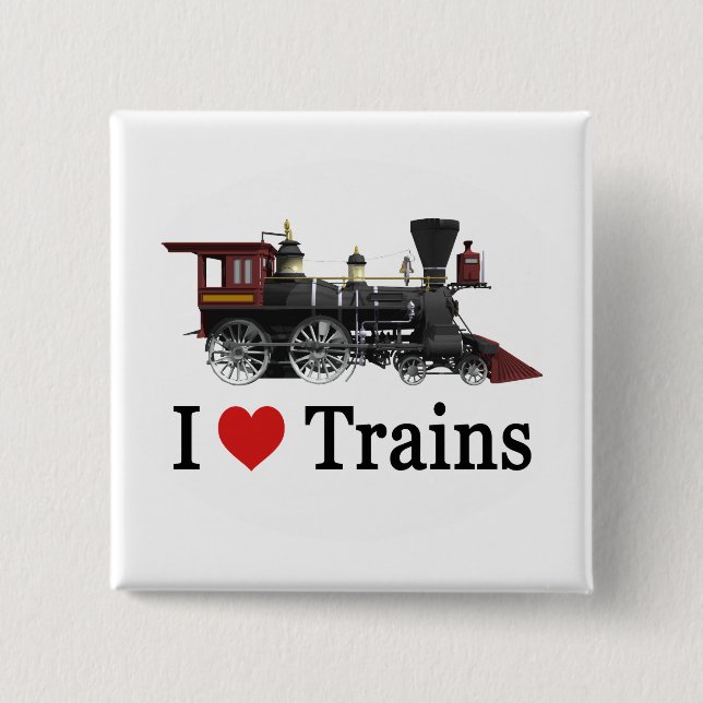 Chapa Cuadrada Me encantan los trenes (Anverso)