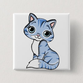 Chapa Cuadrada Medalla de Gatito Encantador