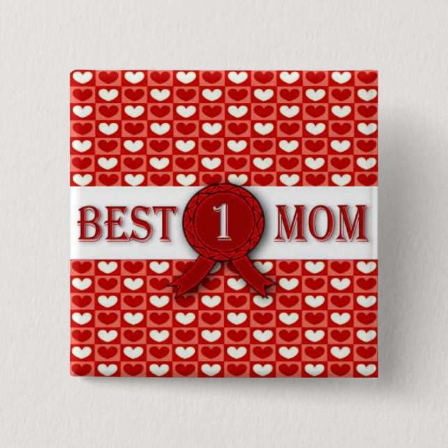 Chapa Cuadrada Medalla de la Mejor Mamá (Anverso)