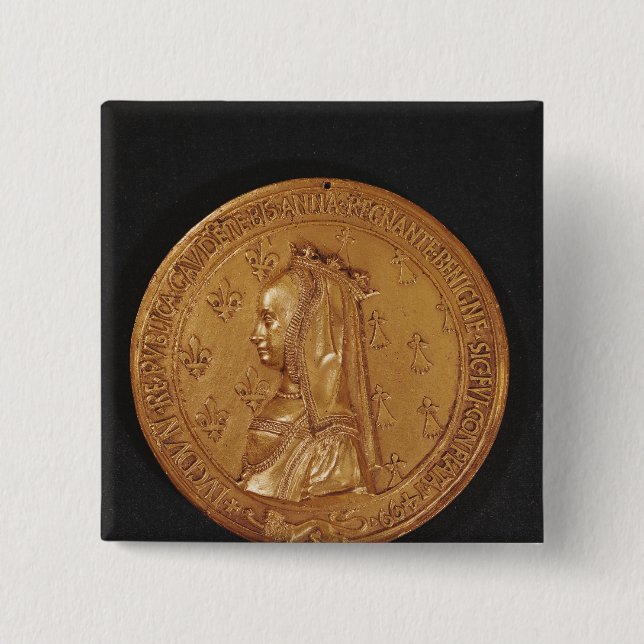 Chapa Cuadrada Medalla que representa a Anne de Bretaña (Anverso)