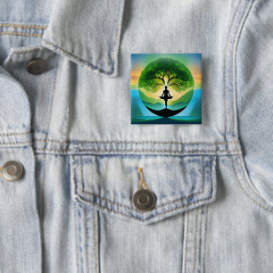 Chapa Cuadrada Mediación de yoga
