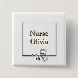 Chapa Cuadrada Médica de Enfermería Médica Stethoscope