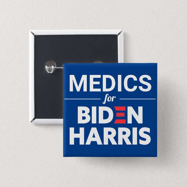 Chapa Cuadrada Medicamentos para Biden Harris Personalizado Texto (Anverso y reverso)