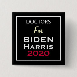 Chapa Cuadrada MÉDICAS De BIDEN HARRIS Black Red White Square