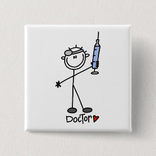 Chapa Cuadrada Médico básico de figuras de palitos