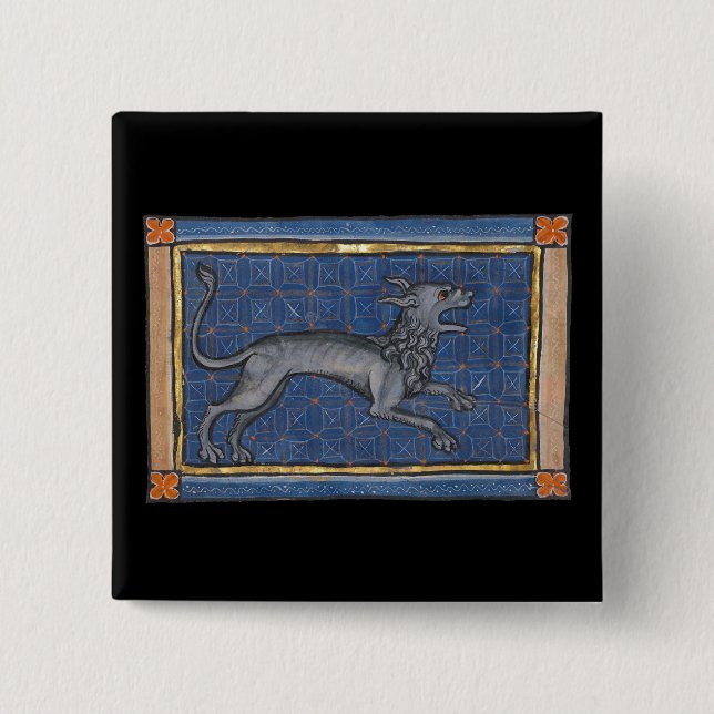 Chapa Cuadrada Medieval Bestiary Hyena c. 1270 (Anverso)