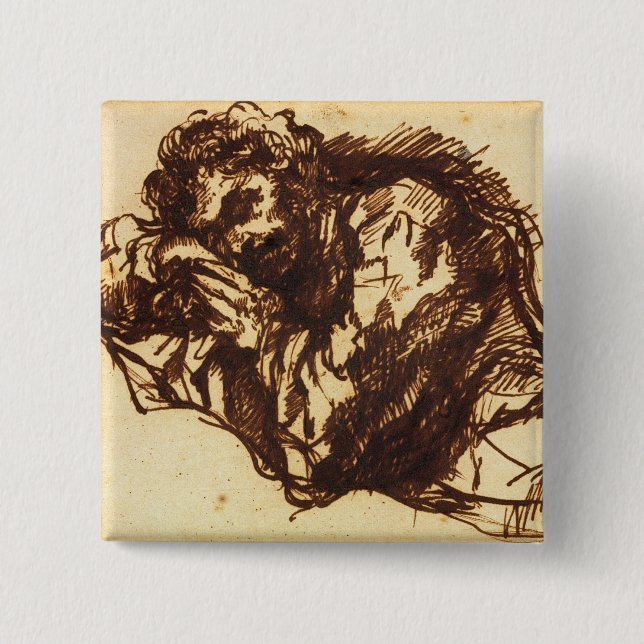 Chapa Cuadrada Medio retrato de la longitud de un hombre que (Anverso)