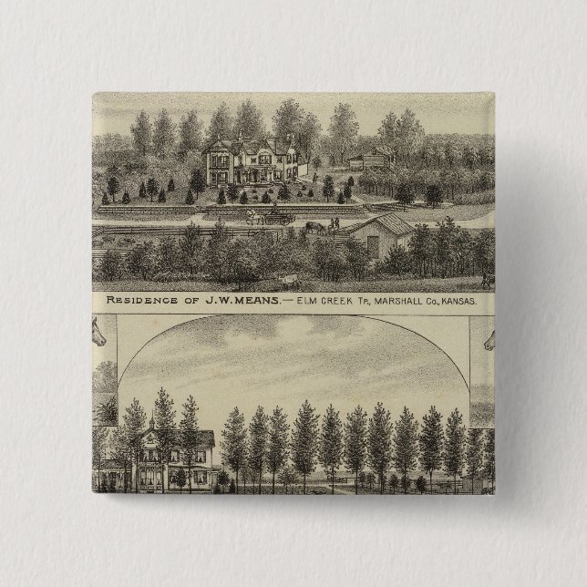 Chapa Cuadrada Medios, trucha y sabins en Kansas (Anverso)