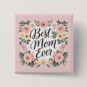 Chapa Cuadrada Mejor Día de la Madre personalizado de la mamá