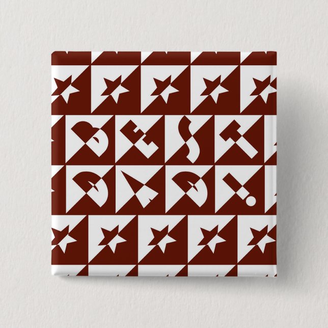 Chapa Cuadrada Mejor texto salvaje de papá en rojo (Anverso)