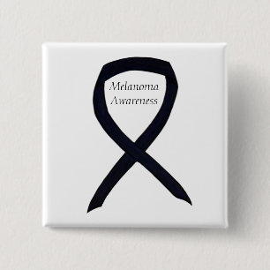Chapa Cuadrada Melanoma Awareness Ribbon Angel Personalizado Pin