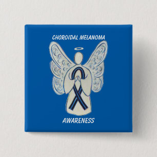 Chapa Cuadrada Melanoma Choroidal Sensibilización Cinta Angel Pin