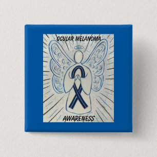 Chapa Cuadrada Melanoma ocular Cinta de sensibilización Angel Per