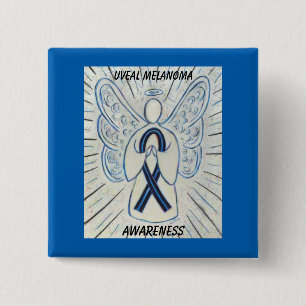 Chapa Cuadrada Melanoma Uveal Cinta de Sensibilización Pins Angel
