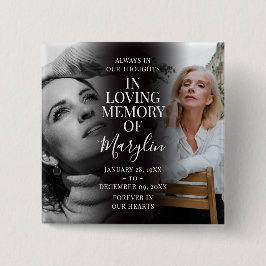 Chapa Cuadrada Memorial de funeral elegante antes y después de la