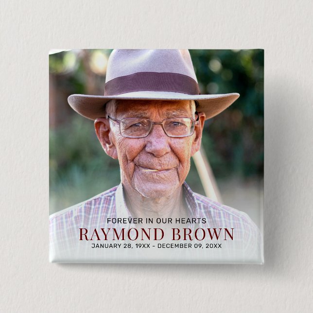 Chapa Cuadrada Memorial funeral simple (Anverso)